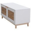 Banc HWC-P54, banc de vestiaire, étagére à chaussures, rangement à chaussures, MDF mélaminé, faéade