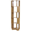Bibliothéque d'angle HWC-P53, étagére d'angle, étagére de salon, 5 niveaux, MDF mélaminé, 175 x 40 x