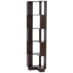 Bibliothéque d'angle HWC-P53, étagére d'angle, étagére murale, 5 niveaux, MDF mélaminé, 175 x 40 x 4
