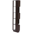 Bibliothéque d'angle HWC-P53, étagére d'angle, étagére murale, 5 niveaux, MDF mélaminé, 175 x 40 x 4