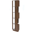 Bibliothéque d'angle HWC-P53, étagére d'angle, étagére sur pied, étagére de salon, 5 niveaux, MDF mé