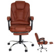 Chaise de bureau HWC-M80, chaise de bureau pivotante, fauteuil de direction, repose-pieds extensible