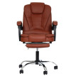 Chaise de bureau HWC-M80, chaise de bureau pivotante, fauteuil de direction, repose-pieds extensible