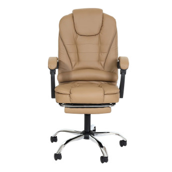 Chaise de bureau HWC-M80, chaise de bureau pivotante, fauteuil de direction, repose-pieds extensible