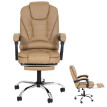 Chaise de bureau HWC-M80, chaise de bureau pivotante, fauteuil de direction, repose-pieds extensible