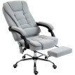 Fauteuil Yoland Bureau Massant Chauffant Ergonomique Tissu Gris Clair