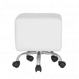 Pouf Repose-pied carré Lutin blanc