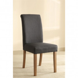 Chaise Dolo bois de hêtre massif rembourrée anthracite/noir