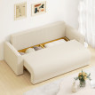 Canapé-lit Aurson 3 places convertible rangement velours côtelé Beige