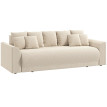 Canapé-lit Aurson 3 places convertible rangement velours côtelé Beige