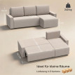 Canapé Erliel d angle convertible réversible avec rangement Beige