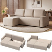 Canapé Erliel d angle convertible réversible avec rangement Beige