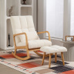Auras fauteuil à bascule avec repose pieds en polaire blanc