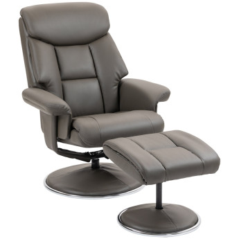 Fauteuil de relaxation Paluis inclinable repose pieds similicuir gris