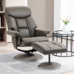 Fauteuil de relaxation Paluis inclinable repose pieds similicuir gris