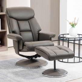 Fauteuil de relaxation Paluis inclinable repose pieds similicuir gris