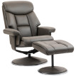Fauteuil de relaxation Paluis inclinable repose pieds similicuir gris