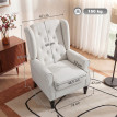 Fauteuil Valroen fauteuil d'appoint capitonné style mi-siècle crème