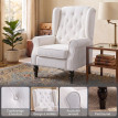 Fauteuil Valroen fauteuil d'appoint capitonné style mi-siècle crème