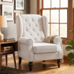 Fauteuil Valroen fauteuil d'appoint capitonné style mi-siècle crème