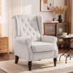 Fauteuil Valroen fauteuil d'appoint capitonné style mi-siècle crème
