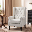 Fauteuil Valroen fauteuil d'appoint capitonné style mi-siècle crème