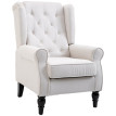 Fauteuil Valroen fauteuil d'appoint capitonné style mi-siècle crème