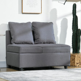 Banquette fauteuil Ralin convertible lit d’appoint inclinable gris foncé