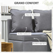 Banquette fauteuil Ralin convertible lit d’appoint inclinable gris foncé