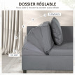 Banquette fauteuil Ralin convertible lit d’appoint inclinable gris foncé
