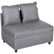 Banquette fauteuil Ralin convertible lit d’appoint inclinable gris foncé