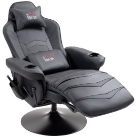 Fauteuil de gaming Riviara massage inclinable repose-pieds noir