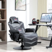 Fauteuil Gaming Kalia massage inclinable repose pieds simili cuir Gris