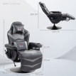 Fauteuil Gaming Kalia massage inclinable repose pieds simili cuir Gris