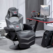Fauteuil Gaming Kalia massage inclinable repose pieds simili cuir Gris