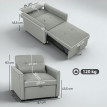 Fauteuil-lit Erline 3 en 1 convertible dossier réglable gris