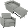 Fauteuil-lit Erline 3 en 1 convertible dossier réglable gris