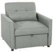 Fauteuil-lit Erline 3 en 1 convertible dossier réglable gris