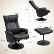 Fauteuil de bureau Harora relaxant pivotant dossier réglable noir