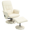 Fauteuil de massage Norson inclinable avec repose-pieds blanc crème