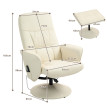 Fauteuil de massage Norson inclinable avec repose-pieds blanc crème