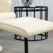 Fauteuil de massage Norson inclinable avec repose-pieds blanc crème