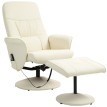 Fauteuil de massage Norson inclinable avec repose-pieds blanc crème