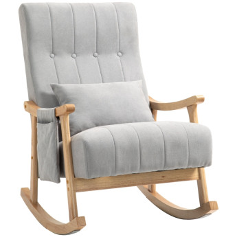 Chaise à bascule Auroa confort bois de hêtre gris