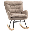 Ralen Fauteuil à bascule confortable chenille marron