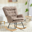 Ralen Fauteuil à bascule confortable chenille marron