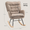 Ralen Fauteuil à bascule confortable chenille marron