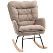 Ralen Fauteuil à bascule confortable chenille marron