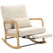 Fauteuil à bascule Erlroin velours inclinable repose-pieds crème