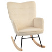 Fauteuil à Bascule Dareac Vintage Rembourré Beige